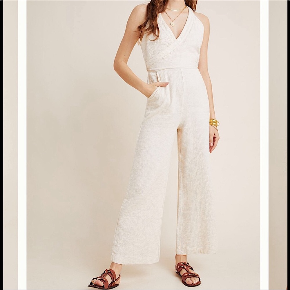 Anthropologie Demi Textured Jumpsuit